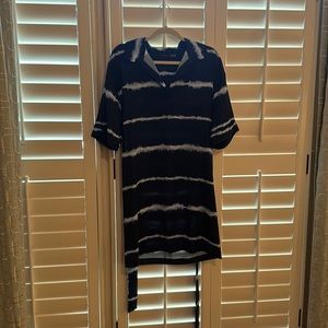 Belted Navy Natori dress